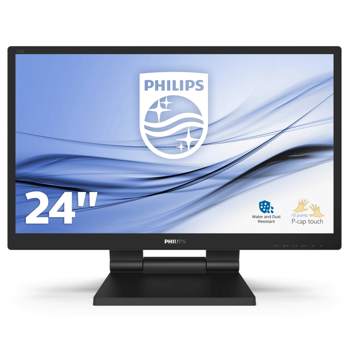 Philips 242B9T - LED-Monitor - 61 cm (24") (23.8" sichtbar) - Touchscreen - 1920 x 1080 Full HD (1080p) @ 60 Hz - IPS - 250 cd/m² - 1000:1 - 5 ms - HDMI, DVI-D, VGA, DisplayPort - Lautsprecher - Black Texture