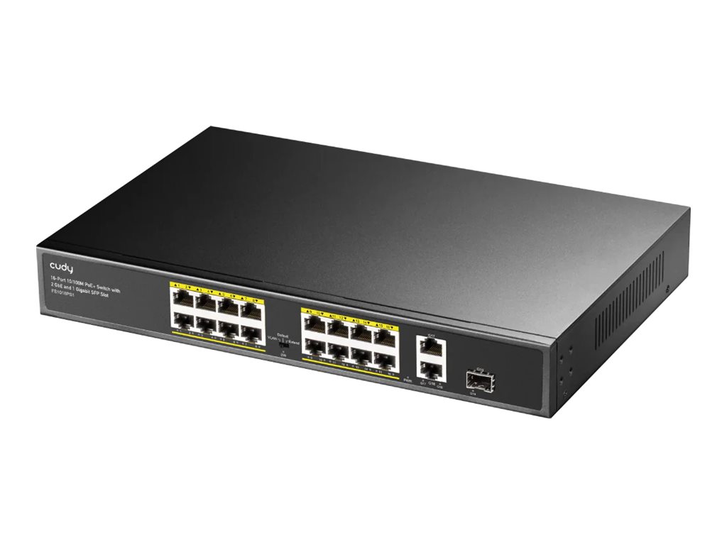 CUDY FS1018PS1 - Switch - 16 x 10/100 + 2 x 1000 (uplink)