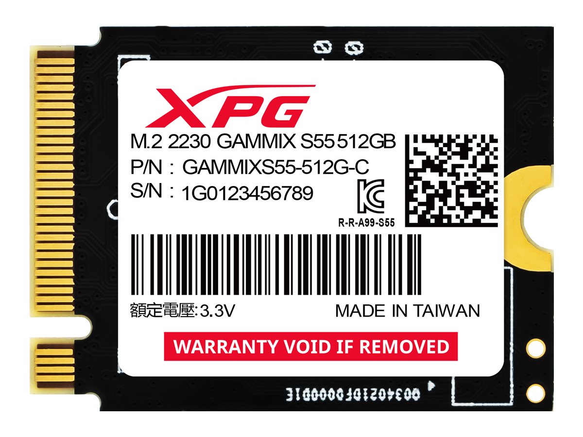 ADATA XPG GAMMIX S55 512 GB (schwarz, PCIe 4.0 x4, NVMe 1.4, M.2 2230)
