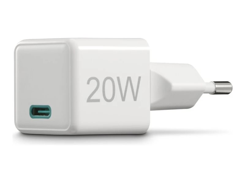 Hama Schnellladegeraet USB-C PD/Qualcomm Super-Mini-Charger 20 W Weiß