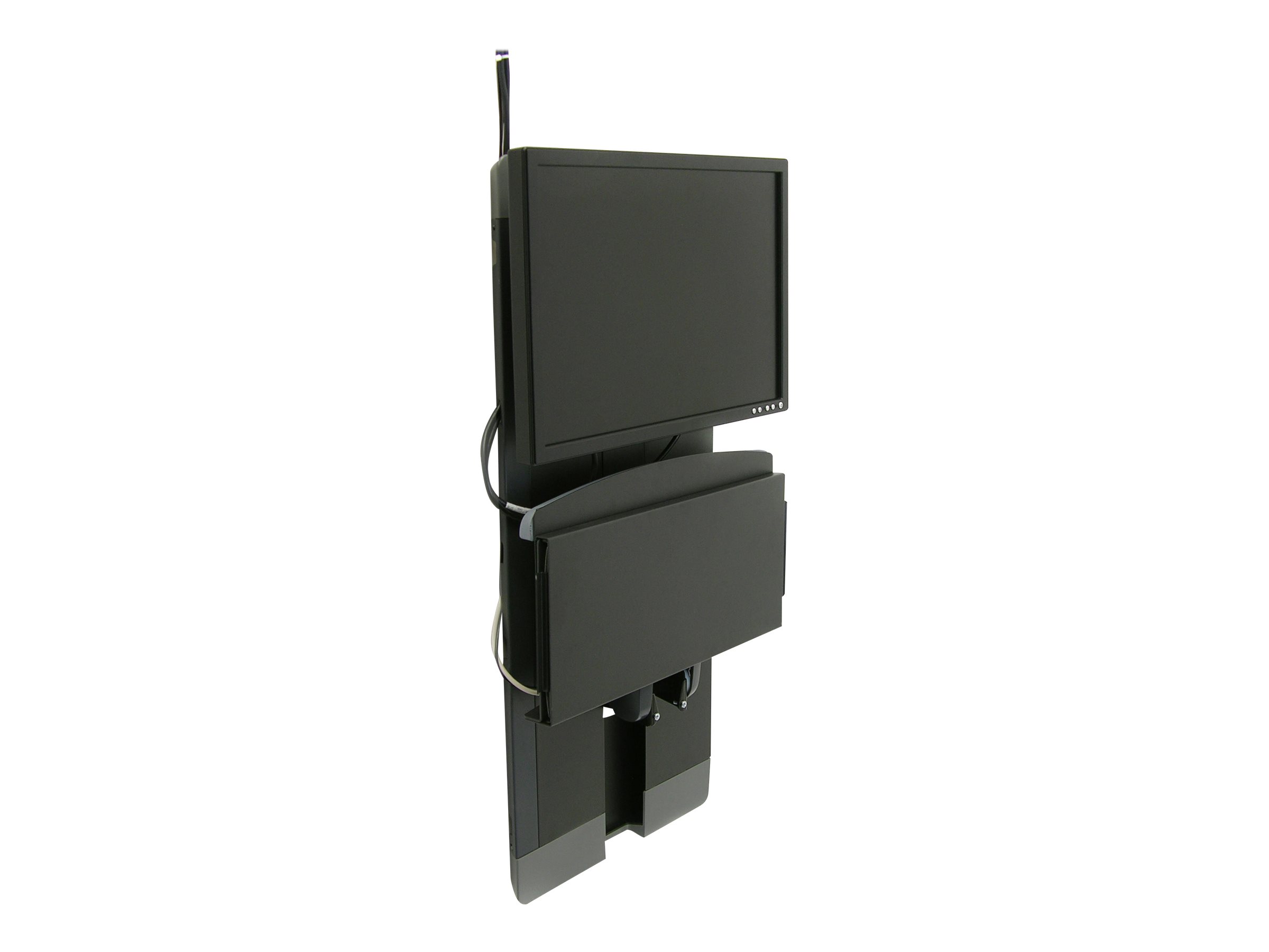 Ergotron - Befestigungskit (Handgelenkkissen, Maushalterung, vertikale Verstellschiene, klappbare Tastaturablage, Mauspad) - schmal - für LCD-Display / PC-Ausrüstung - für stark frequentierte Bereiche - Stahl - Schwarz - Bildschirmgröße: bis zu 61 cm (bis