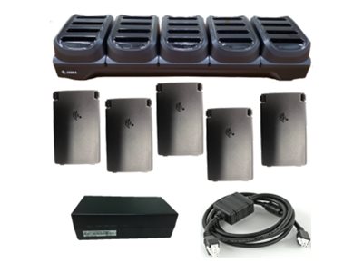 Zebra - Kit - Batterieladegerät - 20-Steckplätze, Ersatz - 5 x Batterie - für Zebra TC21, TC26
