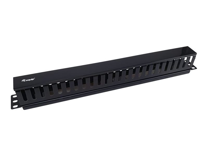 Equip 19" Rack Mount Kabelmanagement-Panel - Schwarz - Kabelmanagementtafel - Schwarz - 1U - Ch