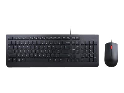 Lenovo Essential Wired Combo - Tastatur-und-Maus-Set - USB - Portugiesisch - für ThinkCentre M75q Gen 2; M80; ThinkPad P14s Gen 2; T15 Gen 2; X1 Yoga Gen 6; X13 Gen 2