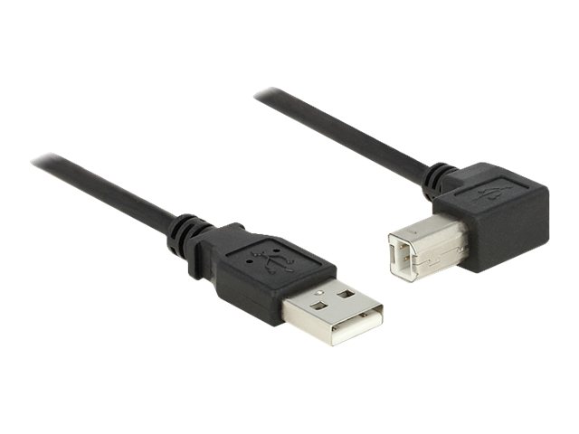 Delock - USB-Kabel - USB Typ B (M) zu USB (M) - USB 2.0 - 1 m - 90° Stecker - Schwarz