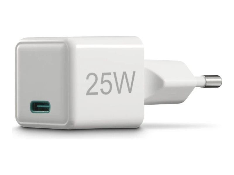Hama Schnellladegeraet USB-C PD/Qualcomm Super-Mini-Charger 25 W Weiß