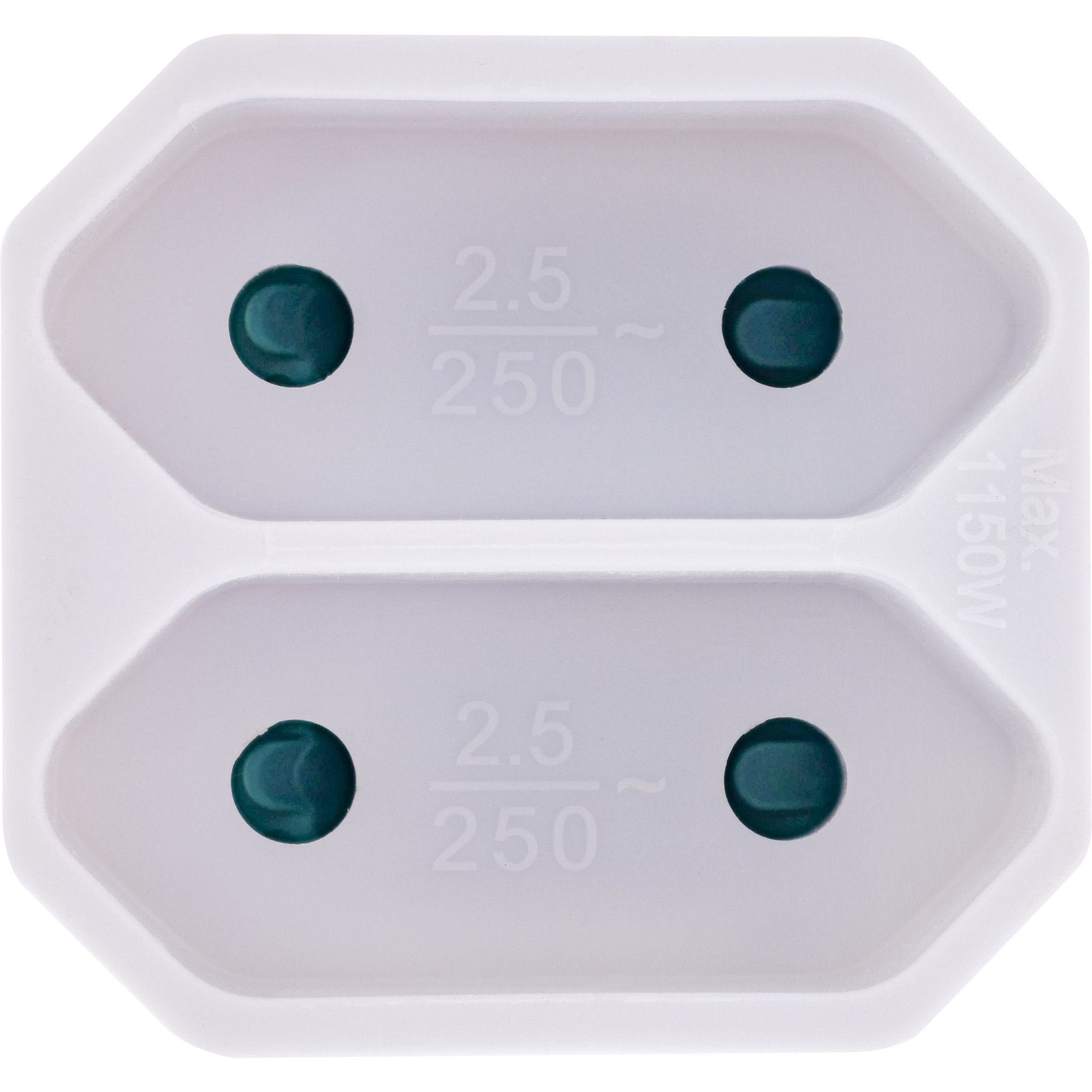InLine Steckdosenadapter Schutzkontakt Stecker an 2x Eurobuchse weiß