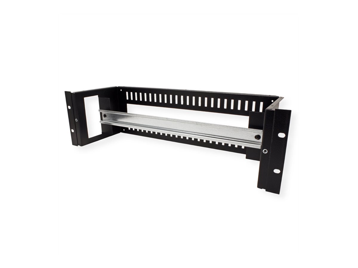 ROLINE 19 Zoll Hutschienenträger 3 HE 133x482x123 HxBxT schwarz