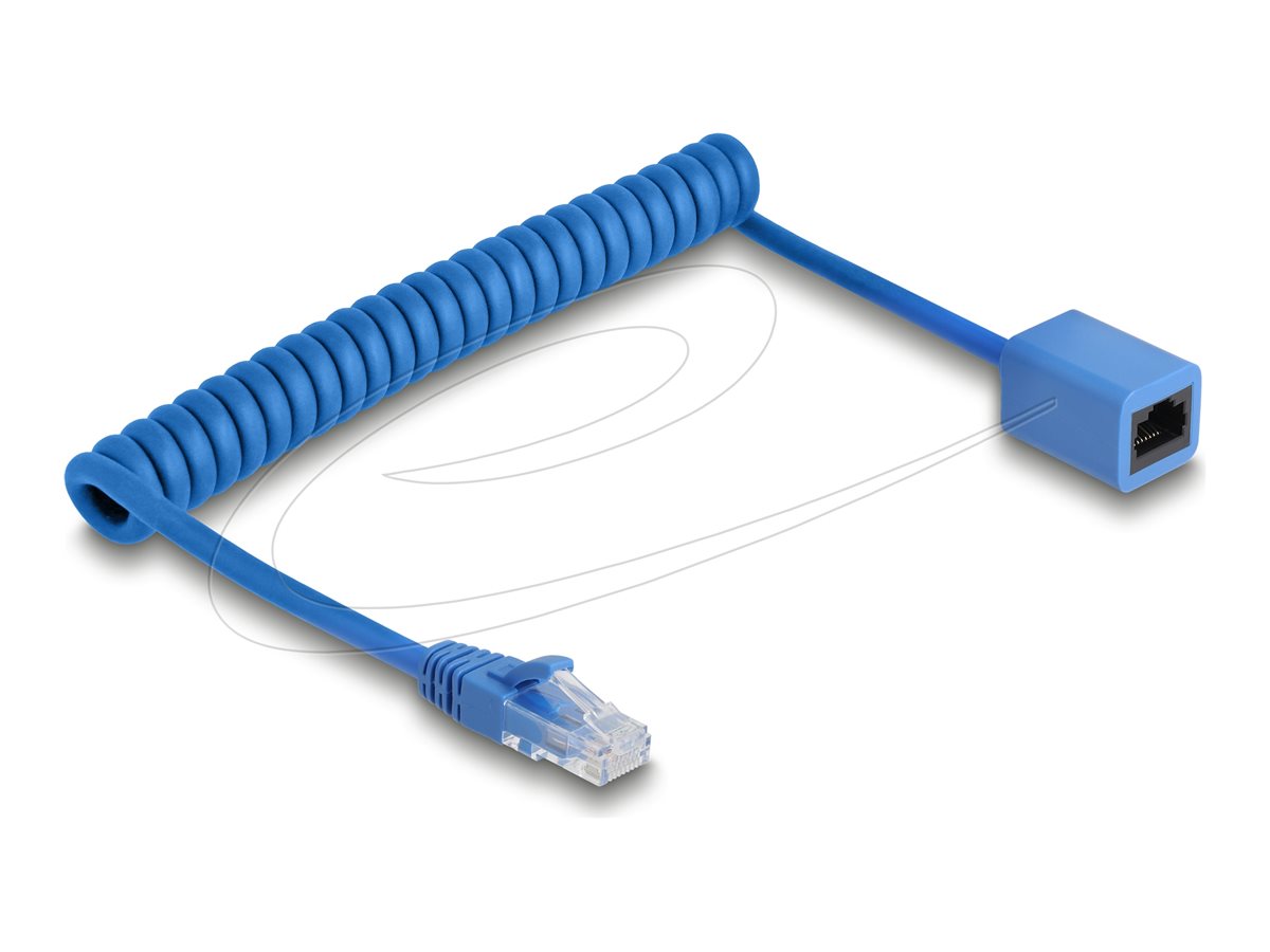 Delock - Netzwerkverlängerungskabel - RJ-45 (M) zu RJ-45 (W) - 1.2 m - 5.5 mm - UTP - CAT 6 - gewickelt, ohne Haken - Blau