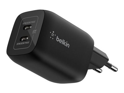 Belkin Gaming - Netzteil - 65 Watt - Power Delivery 3.1 - 2 Ausgabeanschlussstellen (24 pin U