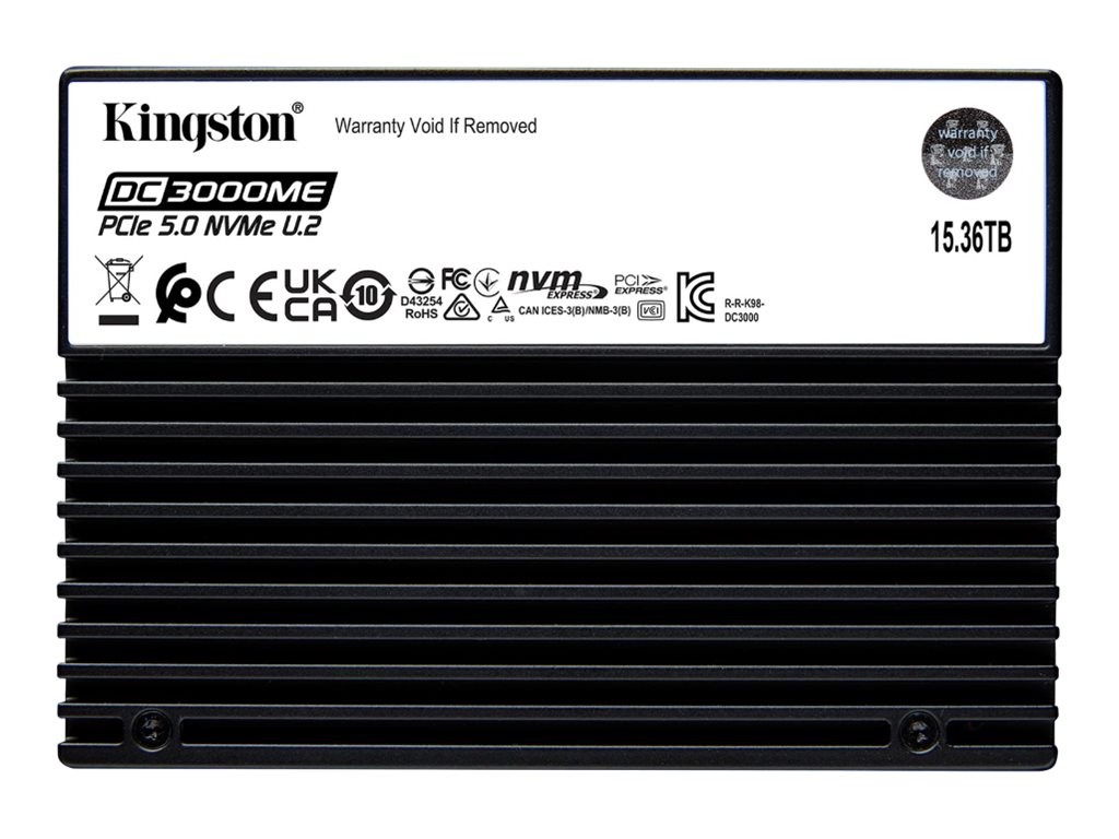 Kingston DC3000ME - SSD - Enterprise - verschlüsselt - 15.36 TB - intern - 2.5" (6.4 cm) - U.2 PCIe 5.0 x4 (NVMe) - 256-Bit-AES - TCG Opal Encryption 2.0