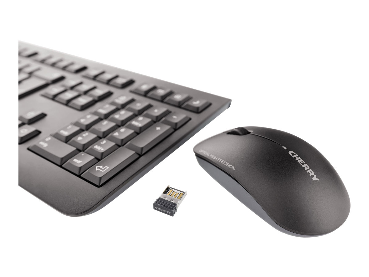 CHERRY DW 3000 - Tastatur-und-Maus-Set - kabellos - 2.4 GHz - GB - Schwarz
