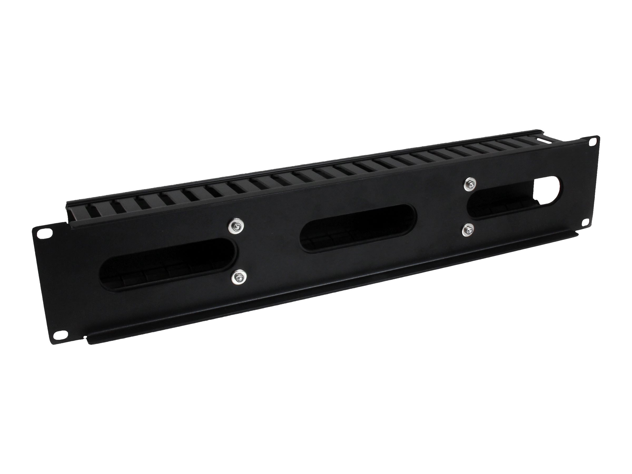 StarTech 2 HE 19 Rangierpanel / Kabelordner Kabelmanagement mit Abdeckung - Server Finger Kabelkanal - Kabelführungsplatte für Schaltschrank - Schwarz - 2U - 48.3 cm (19") - für P/N: RACK-18U-20-WALL-OA, RACK-21U-20-WALL-OA, RK3236BKF, RK4236BKB, RKQMCAB1