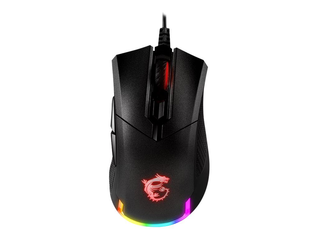 MSI Clutch GM50 Gaming - Maus - ergonomisch - rechts- und linkshändig - optisch - 6 Tasten - kabelgebunden - USB - Schwarz