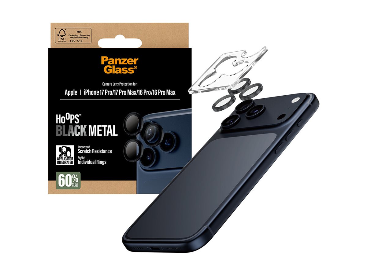 PanzerGlass Hoops Black Camera Lens Protector iPhone 17 Pro 17 Max