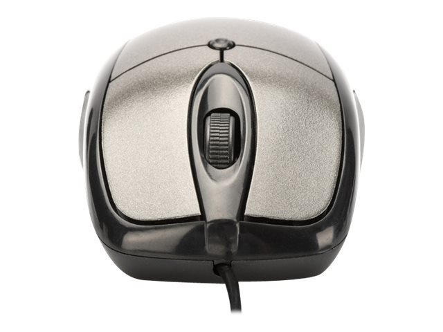 Ednet Office Mouse - Maus - rechts- und linkshändig - optisch - 3 Tasten - kabelgebunden - USB - Schwarz, Anthrazit