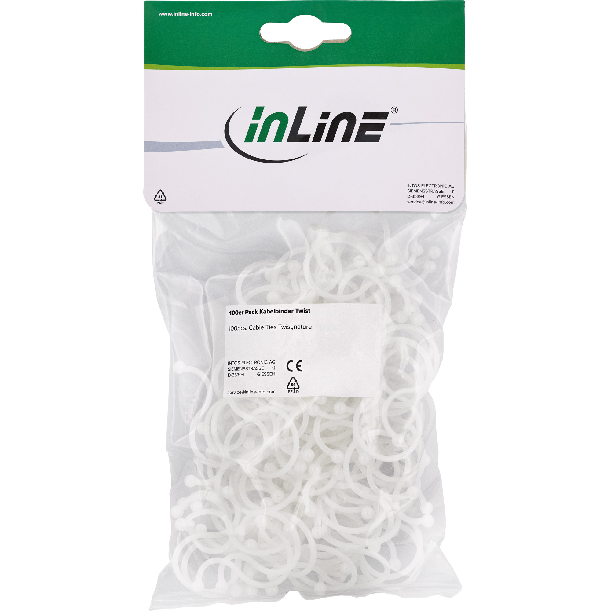 InLine Kabelbinder Twist 26-30mm - natur - 100 Stück