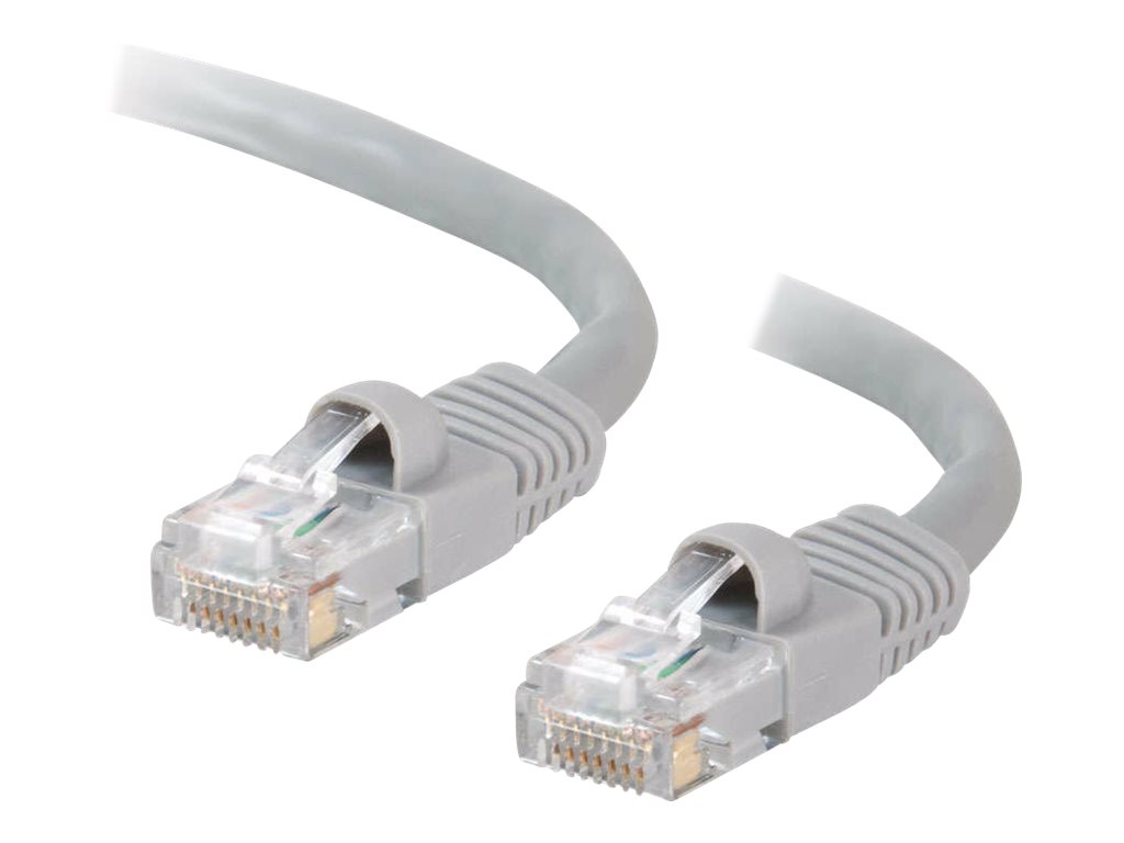 C2G Cat5e Booted Unshielded (UTP) Network Patch Cable - Patch-Kabel - RJ-45 (M) zu RJ-45 (M) - 3 m - UTP - CAT 5e - geformt, ohne Haken, verseilt - Grau