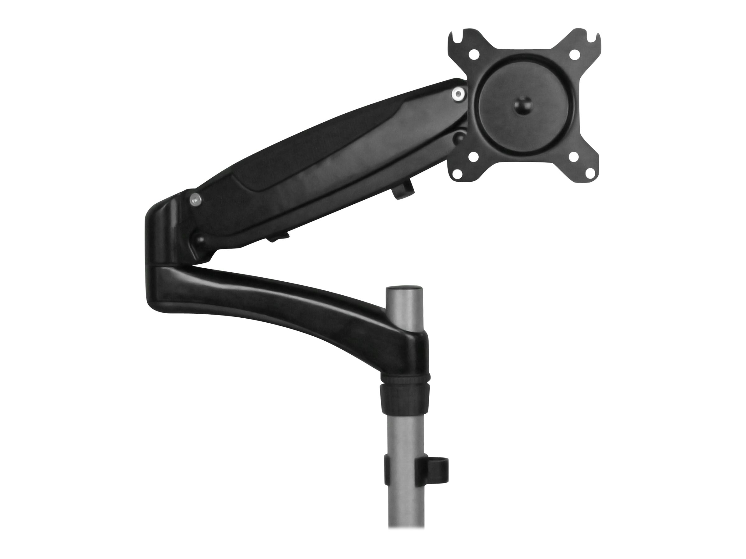 StarTech Laptop Monitor Stand - Computer Monitor Stand - Full Motion Articulating - VESA Mount Monitor Desk Mount - Befestigungskit (Befestigung für Stange, Gummipad, Laptop-Ablage, Federarm, Schwenkarm, 4 Abstandshalter, Clip zur Kabelführung, Schrauben,