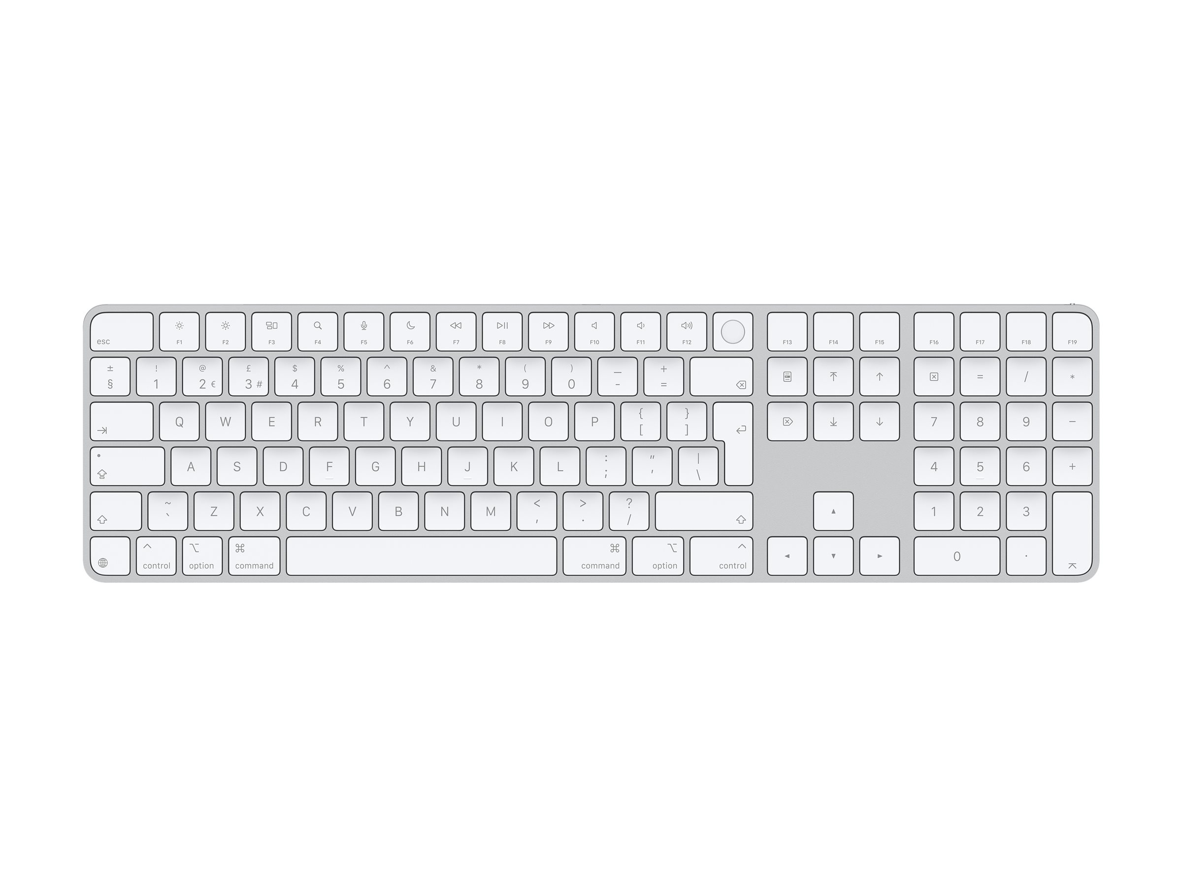 Apple Magic Keyboard with Touch ID and Numeric Keypad - Tastatur - USB-C - kabellos - Bluetooth - QWERTY - GB - weiße Tasten