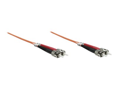 Intellinet Fiber Optic Patch Cable, OM1, ST/ST, 1m, Orange, Duplex, Multimode, 62.5/125 µm, LSZH,