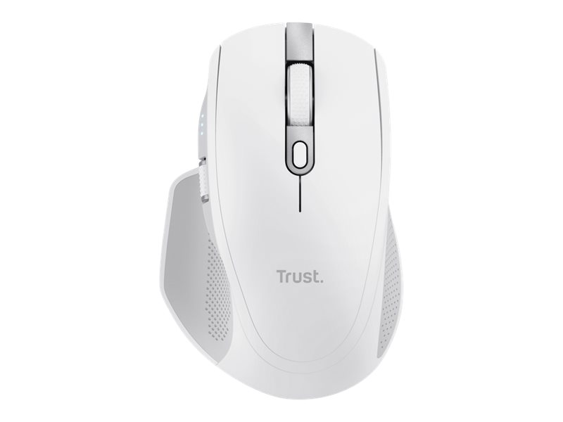 Trust Ozaa+ - Maus - für mehrere Geräte - Für Rechtshänder - optisch - 6 Tasten - kabellos - 2.4 GHz, Bluetooth - kabelloser Empfänger (USB) - weiß