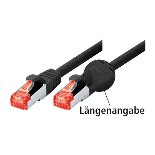Tecline - Patch-Kabel - RJ-45 (M) zu RJ-45 (M) - 30 cm - SSTP-Kabel - CAT 6 - Schwarz