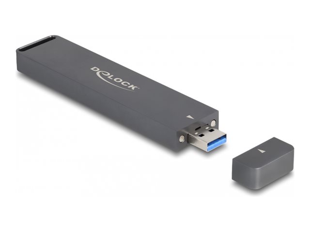 Delock Speichergehäuse - externes Gehäuse für M.2 NVME PCIe SSD oder SATA SSD mit USB 10 Gbps Typ