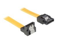 Delock Cable SATA - SATA-Kabel - Serial ATA 150/300 - SATA (W) zu SATA (W) - 70 cm - nach unten gewinkelter Stecker, eingerastet, gerader Stecker - Gelb