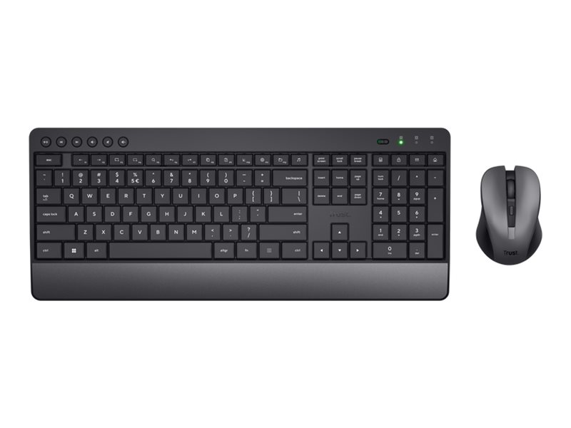 Trust Trezo Comfort - Tastatur-und-Maus-Set - kabellos - QWERTY - GB - Schwarz - Pappschachtel