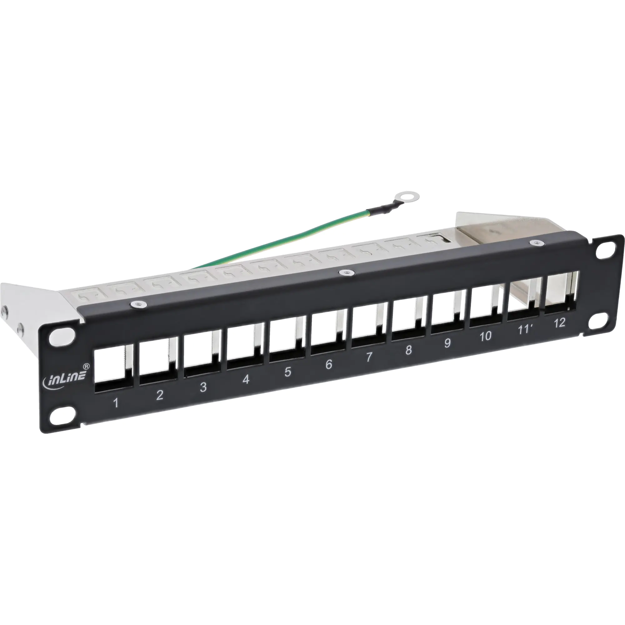 InLine - Patchpanel (Blindblech) - Rack montierbar - Schwarz, RAL 9005 - 1U - 25.4 cm (10") - 12 Ports
