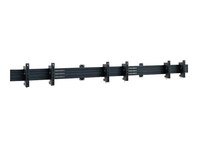 Hagor comPROnents series - Befestigungskit (3 Montagehalterungen, 6 VESA-Adapter, Schiene) - Side-by-Side - für 3 LCD-/Plasma-Konsolen - verriegelbar - Schwarz - Bildschirmgröße: 81-109 cm (32"-43") - Montageschnittstelle: bis zu 200 x 200 mm - Wandmontag