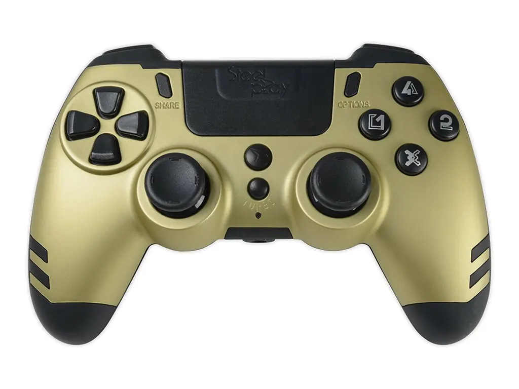 Steelplay Slim Pack - Game Pad - kabellos - 2.4 GHz - Gold - für Sony PlayStation 4, PC, Sony PlayStation 3