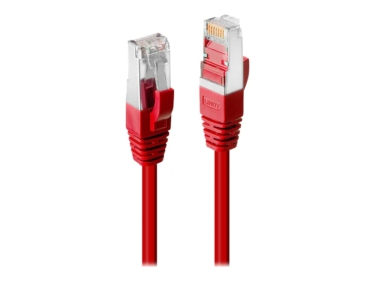 Lindy Premium - Patch-Kabel - RJ-45 (M) zu RJ-45 (M) - 10 m - SSTP-Kabel - CAT 6 - halogenfrei, ohne Haken - Rot