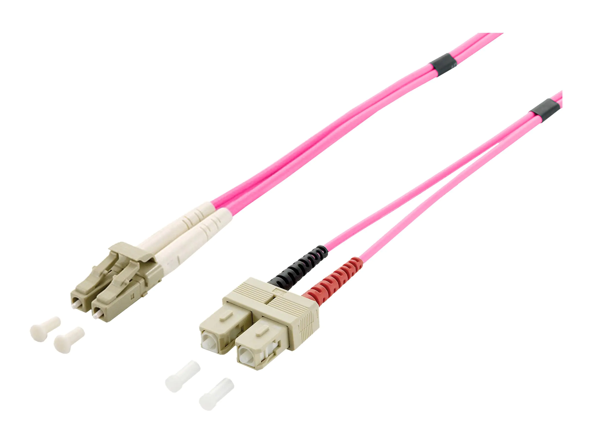 equip - Patch-Kabel - SC multi-mode (M) zu LC Multi-Mode (M) - 1 m - Glasfaser - Duplex - 50/125 Mikrometer - OM4 - halogenfrei - pink