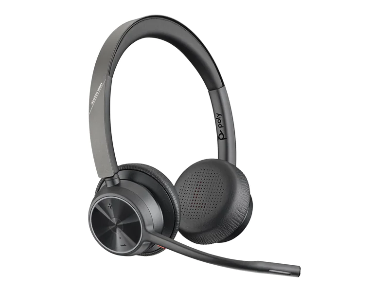 Poly Voyager 4320 - Voyager 4300 UC series - Headset - On-Ear - Bluetooth - kabellos, kabelgebunden - USB-A - Schwarz - Zertifiziert für Microsoft Teams, Zoom Certified