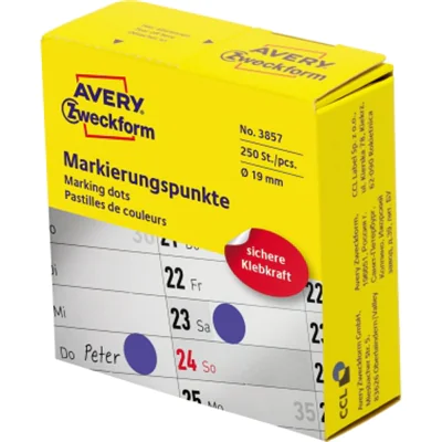 Avery Zweckform Markierungspunkt 3857 19mm blau 250 St./Pack.