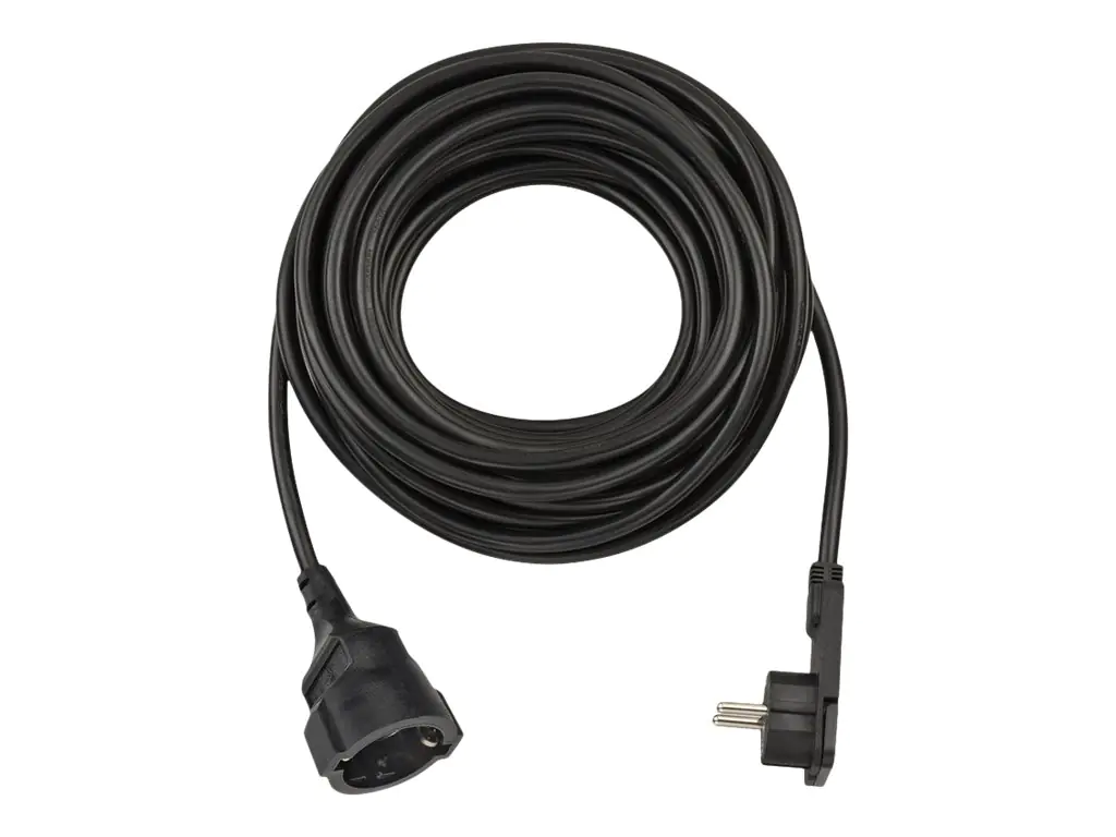 brennenstuhl - Spannungsversorgungs-Verlängerungskabel - 2-polig (R) zu 2-polig (S) rechtwinklig - 10 m - Innen - Schwarz