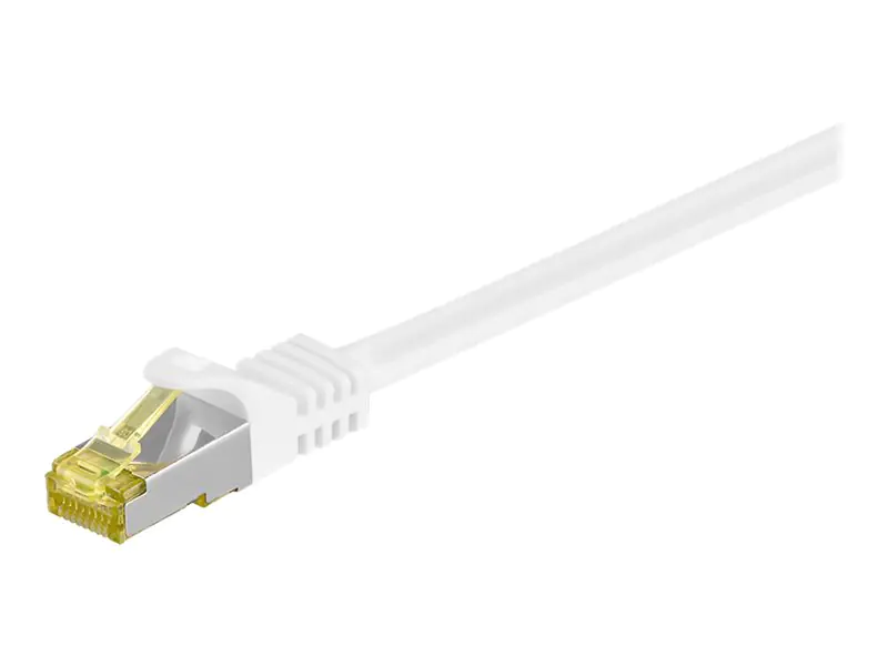 goobay - Netzwerkkabel - RJ-45 (M) zu RJ-45 (M) - 1 m - SFTP, PiMF - CAT 7 - halogenfrei, geformt - weiß
