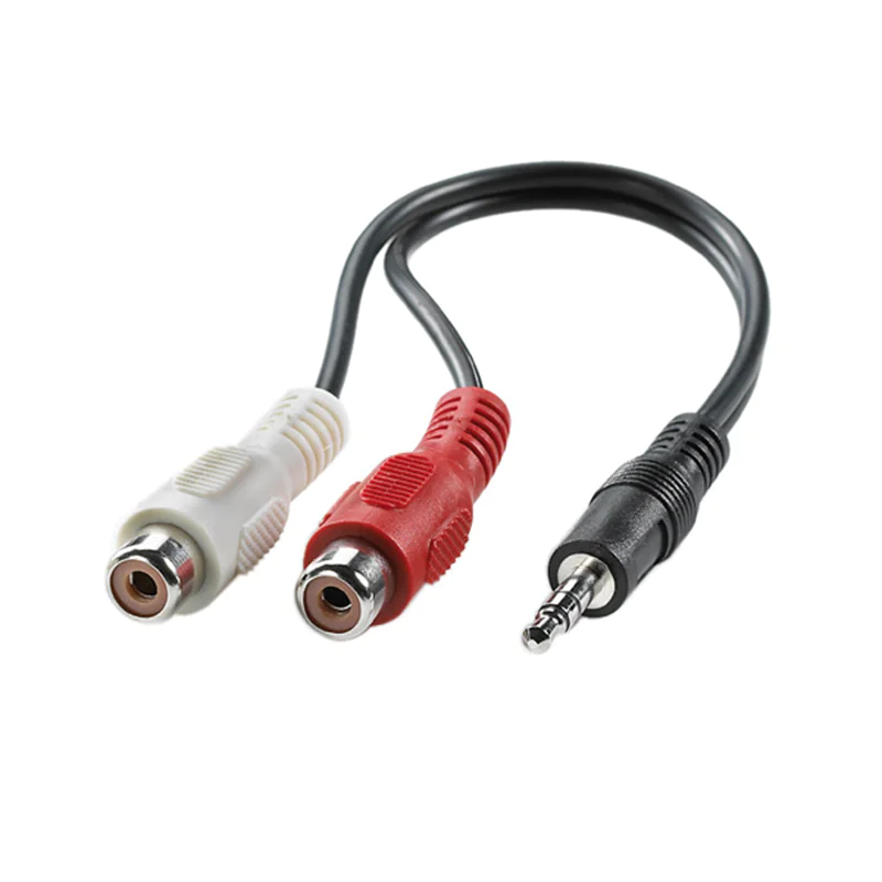 Secomp VALUE - Audiokabel - Stereo Mini-Klinkenstecker männlich zu RCA weiblich - 20 cm - abgeschirmt - Schwarz
