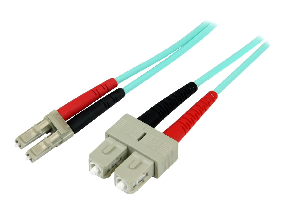 StarTech.com 1m Fiber Optic Cable - 10 Gb Aqua - Multimode Duplex 50/125 - LSZH - LC/SC - OM3 - LC