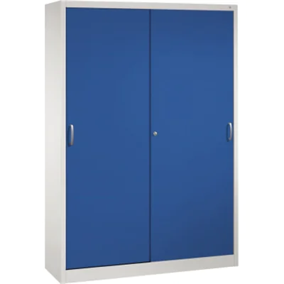 C P Stahlschrank 2149-00 S10051 lichtgrau enzianblau 8 Fachböden 160.0 x 40.0 195.0 214900S10051