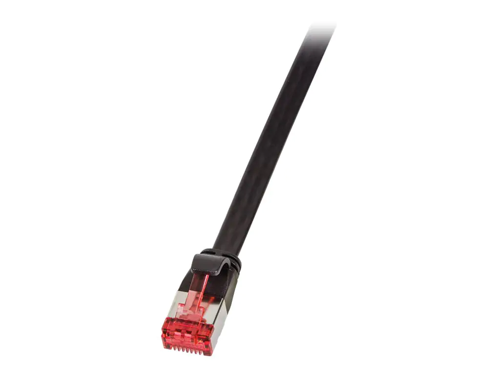 LogiLink - Patch-Kabel - RJ-45 (M) bis RJ-45 (M) - 15 m - U/FTP, PiMF - CAT 6 - geformt, ohne Haken, flach - Schwarz
