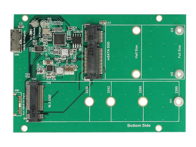 Delock - Speichergehäuse - M.2 Card / mSATA - USB 3.1 (Gen 2)
