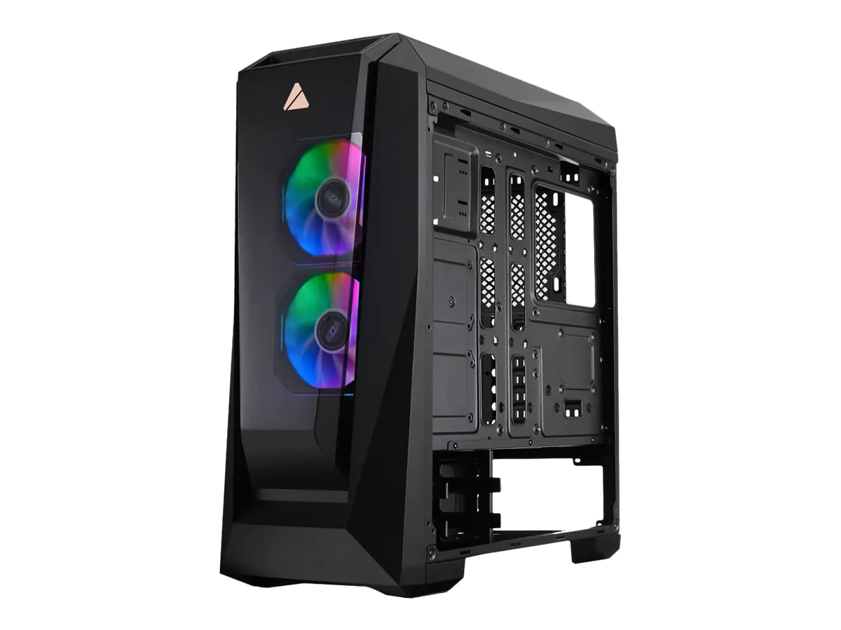 AZZA Chroma 410B - Tower - ATX - Seitenteil mit Fenster (gehärtetes Glas) - keine Spannungsversorgung - Schwarz - USB/Audio