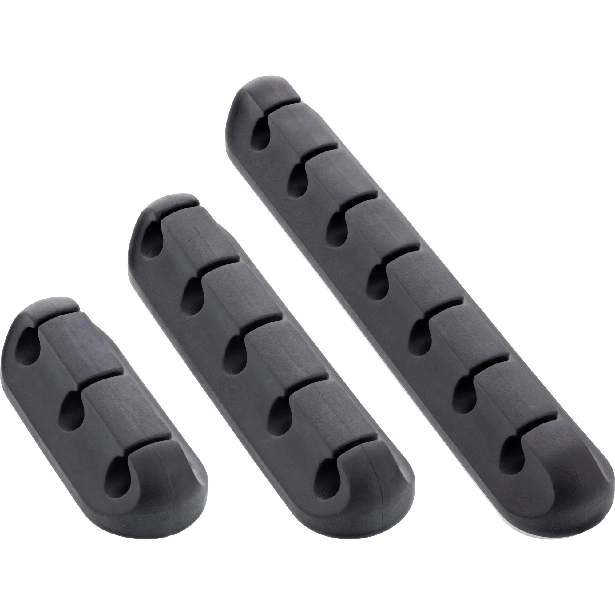 InLine Kabelmanager-Set - 3- - 5- - 7-fach - selbstklebend - schwarz