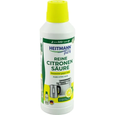 Heitmann Citronensäure pure flüssig biologisch abbaubar Flasche Kunststoff, 92 % recycelt 0,5l