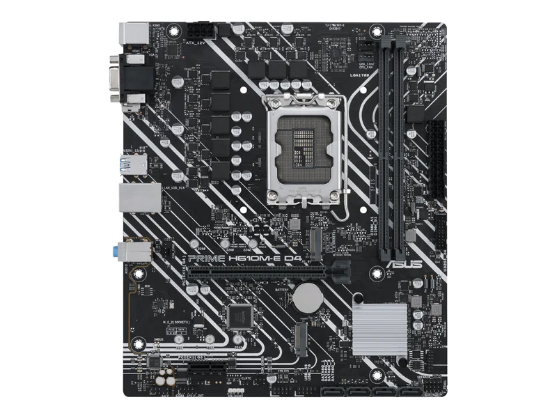 ASUS PRIME H610M-E D4-CSM - Motherboard - micro ATX - LGA1700-Sockel - H610 Chipsatz - USB 3.2 Gen 1, USB 3.2 Gen 2 - Gigabit LAN - Onboard-Grafik (CPU erforderlich) - HD Audio (8-Kanal)