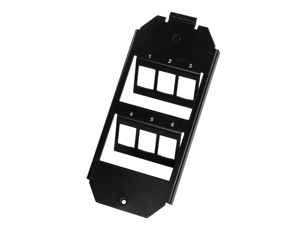 LogiLink 2 x 3 - Leeres Keystone-Patchpanel - Bodendosen-Montage - Schwarz, RAL 9005 - 6 Ports