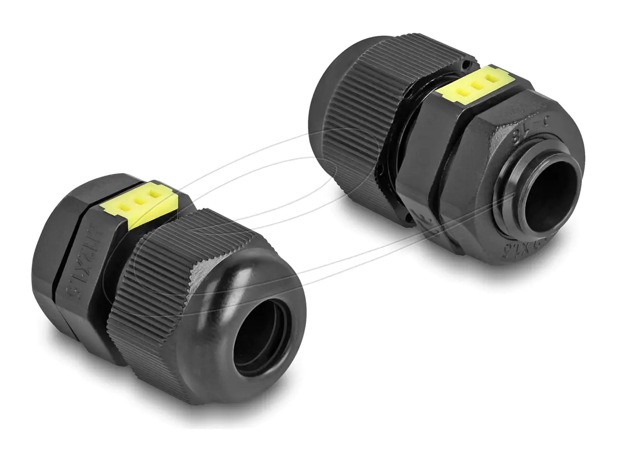 Delock Cable gland (M12) - IP68 staub- und wasserdicht, mit Belüftung - Tiefschwarz (RAL 9005) 60614
